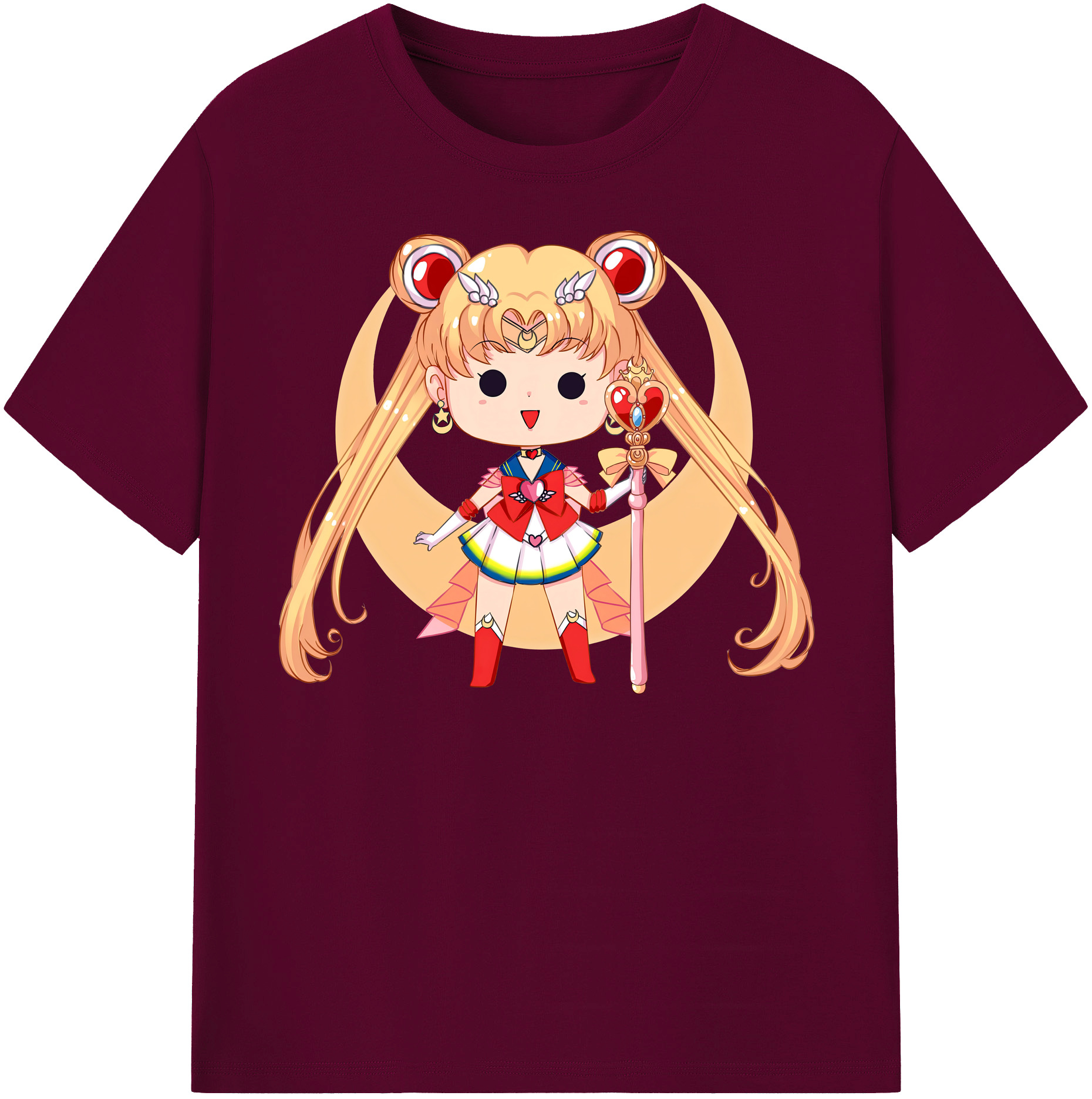 （画像用） 美少女戦士セーラームーン 月野 うさぎ つきの うさぎ Sailor Moon Tsukino Usagi レディースカジュアルプリントTシャツ（綿100％）